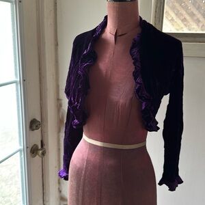 Marrika Nakk purple velvet jacket. Vintage. OS 100% silk